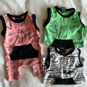 Set of 3 Little Bipsy  rompers